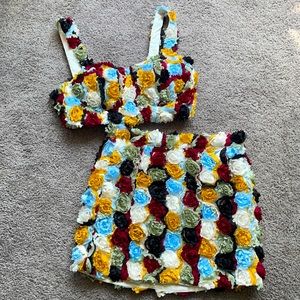 NWOT Two piece floral skirt set